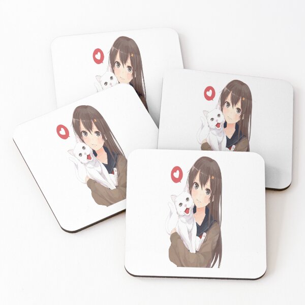 Item preview, Cute Anime Girl With Kitten  designed and sold by pro2ozoa.