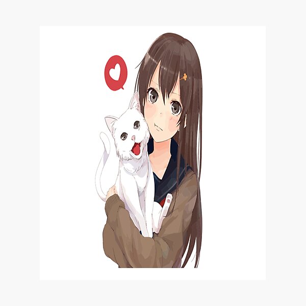 Item preview, Linda chica de anime con gatito designed and sold by pro2ozoa.