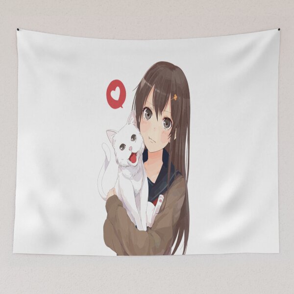 Item preview, Linda chica de anime con gatito designed and sold by pro2ozoa.