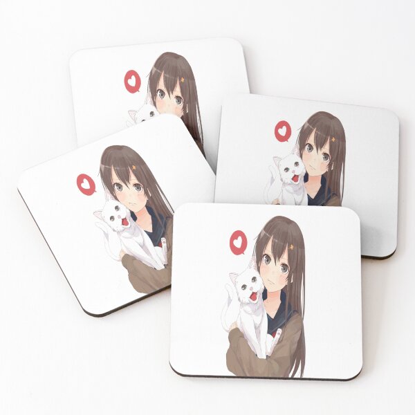 Item preview, Cute Anime Girl With Kitten  designed and sold by pro2ozoa.
