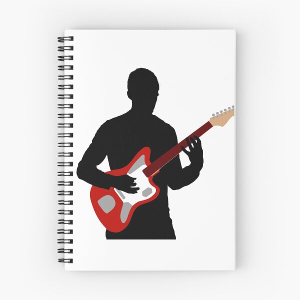 Item preview, Silhouetted Guitarist Playing Candy Apple Red Offset Electric Guitar designed and sold by SPMusic.
