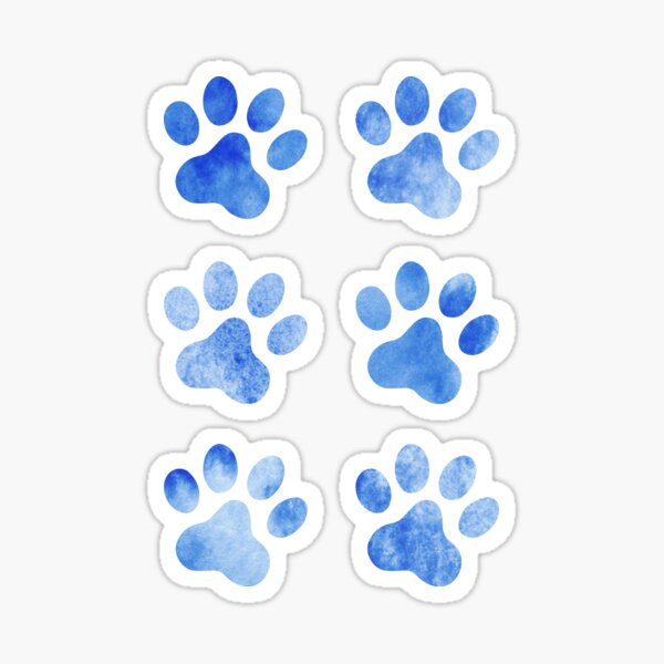 Blue Paw Waterproof Sticker