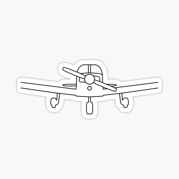 Item preview, Piper PA28 Cherokee light aircraft outline graphic (black) designed and sold by soitwouldseem.
