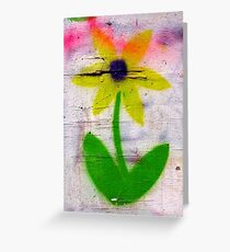 brick lane graffiti orange flower Greeting Card