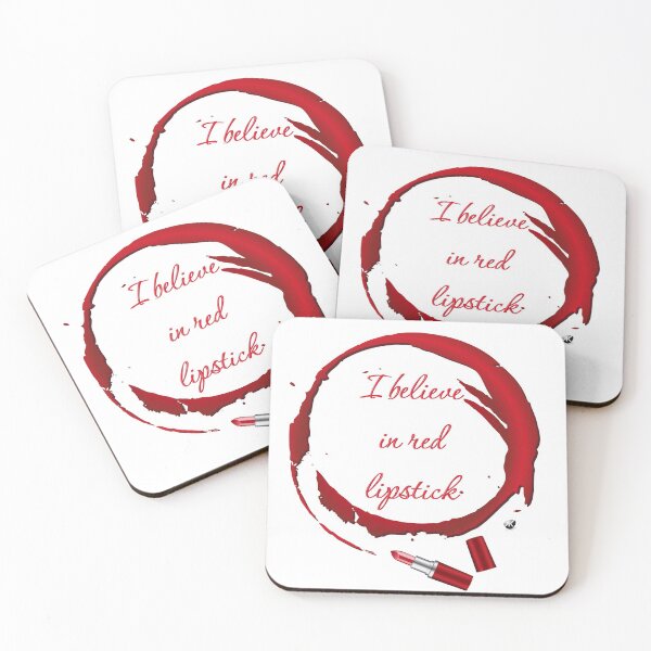 Item preview, I believe in red lipstick with red lipstick Illustration designed and sold by Alexandra Kueny.
