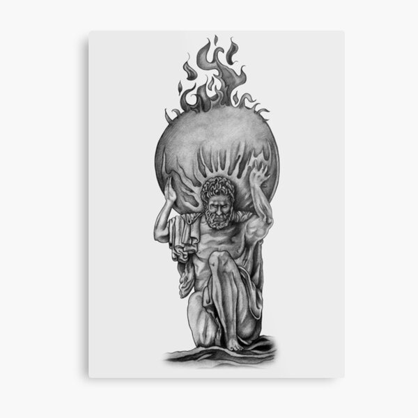 Atlas Statue - Mythology Metal Print