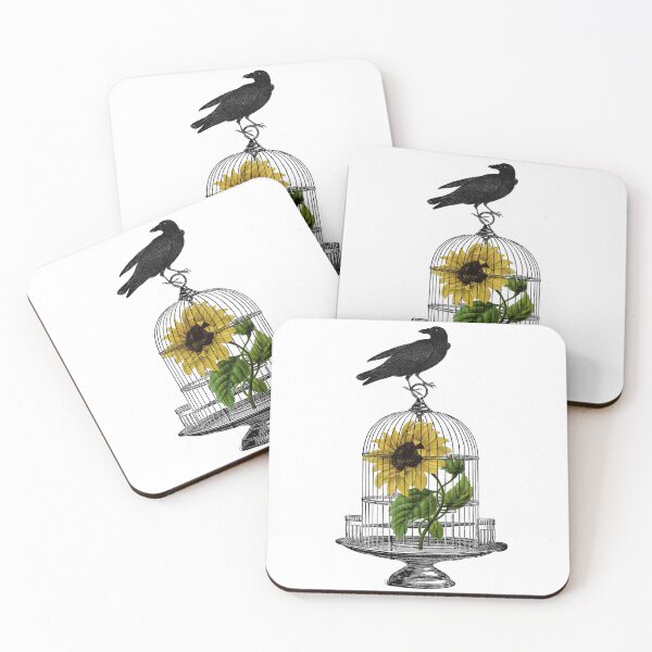 Item preview, Raven on Birdcage with Sunflower designed and sold by 13Moons.