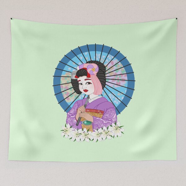Artikelvorschau, Maiko im lila Kimono entworfen und verkauft von Marie-Luise Fischer.