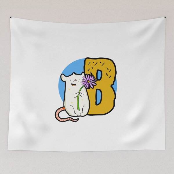 Item preview, Monogram B Cute White Mouse designed and sold by kidsmonogram2.