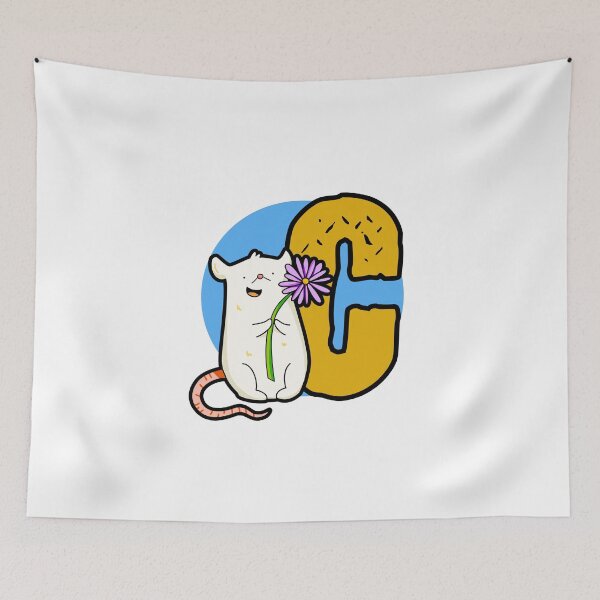 Item preview, Monogram C Cute White Mouse designed and sold by kidsmonogram2.
