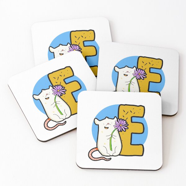 Item preview, Monogram E Cute White Mouse designed and sold by kidsmonogram2.