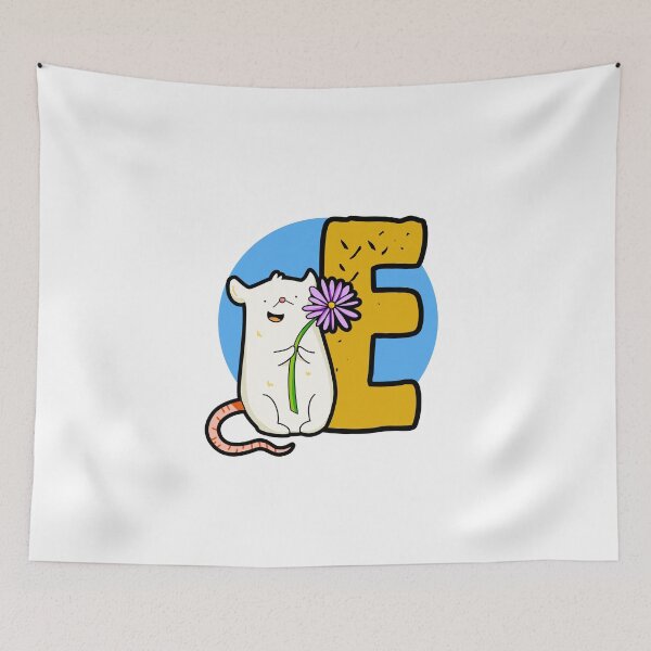 Item preview, Monogram E Cute White Mouse designed and sold by kidsmonogram2.