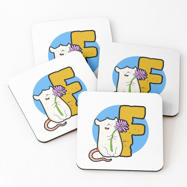 Item preview, Monogram F Cute White Mouse designed and sold by kidsmonogram2.