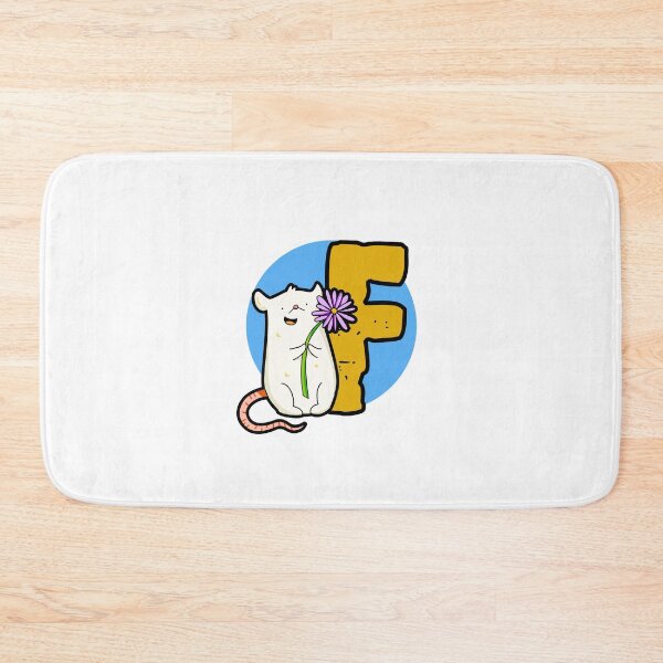 Item preview, Monogram F Cute White Mouse designed and sold by kidsmonogram2.