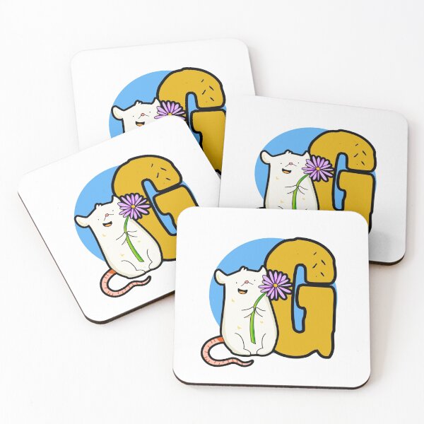 Item preview, Monogram G Cute White Mouse designed and sold by kidsmonogram2.