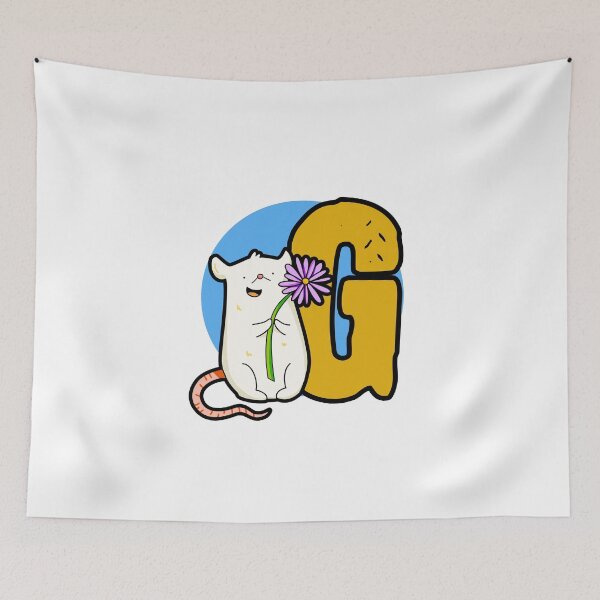 Item preview, Monogram G Cute White Mouse designed and sold by kidsmonogram2.