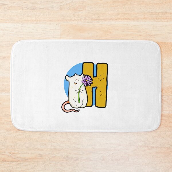 Item preview, Monogram H Cute White Mouse designed and sold by kidsmonogram2.