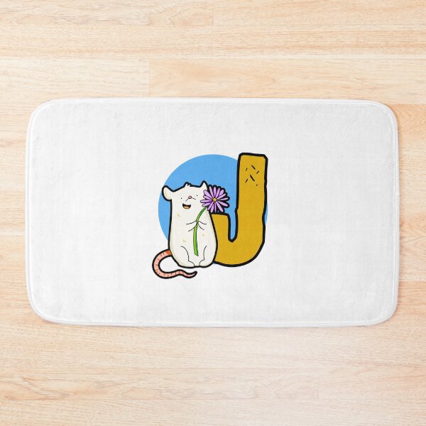 Item preview, Monogram J Cute White Mouse designed and sold by kidsmonogram2.