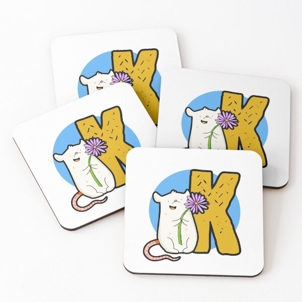 Item preview, Monogram K Cute White Mouse designed and sold by kidsmonogram2.