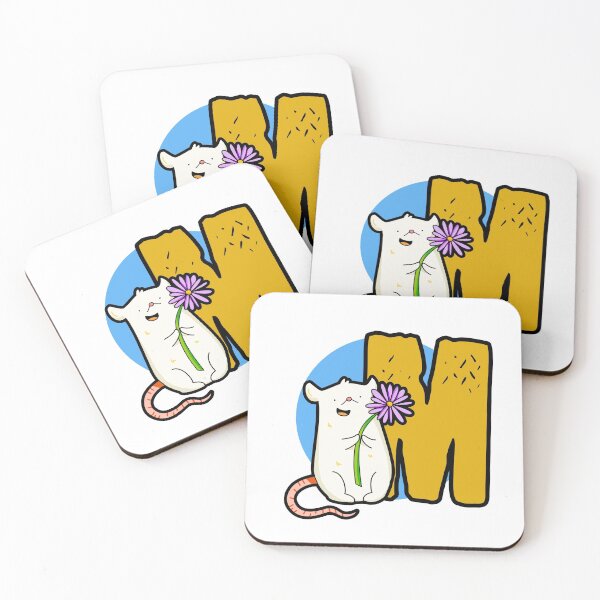 Item preview, Monogram M Cute White Mouse designed and sold by kidsmonogram2.