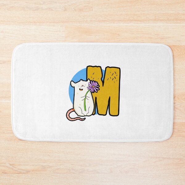Item preview, Monogram M Cute White Mouse designed and sold by kidsmonogram2.