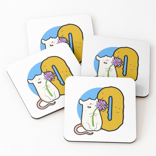 Item preview, Monogram O Cute White Mouse designed and sold by kidsmonogram2.