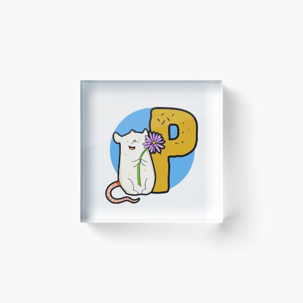 Item preview, Monogram P Cute White Mouse designed and sold by kidsmonogram2.
