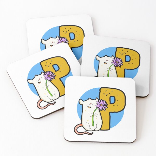 Item preview, Monogram P Cute White Mouse designed and sold by kidsmonogram2.