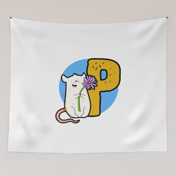 Item preview, Monogram P Cute White Mouse designed and sold by kidsmonogram2.