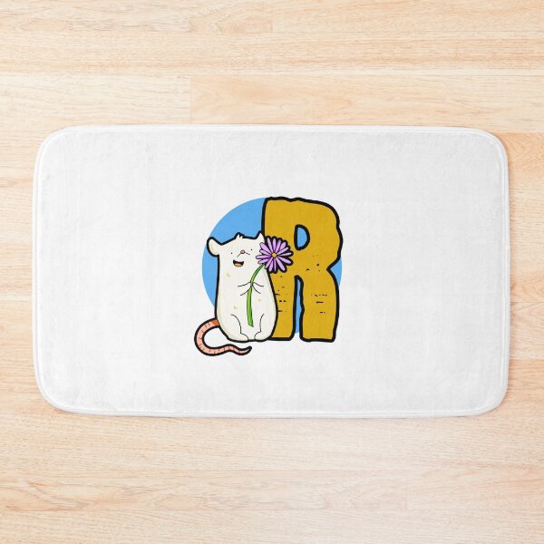 Item preview, Monogram R Cute White Mouse designed and sold by kidsmonogram2.