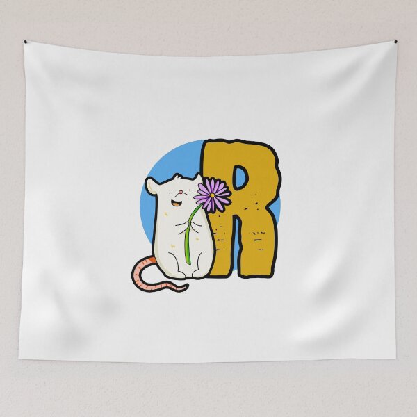Item preview, Monogram R Cute White Mouse designed and sold by kidsmonogram2.