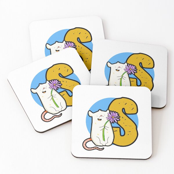 Item preview, Monogram S Cute White Mouse designed and sold by kidsmonogram2.