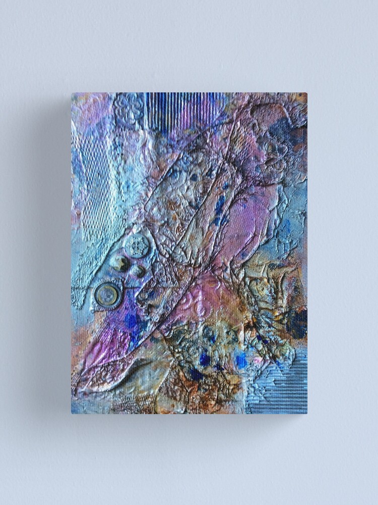 "Original Abstract Art, Acrylic and Collage Painting" Canvas Print for