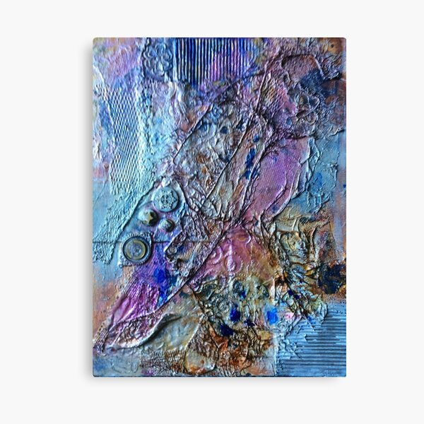 "Original Abstract Art, Acrylic and Collage Painting" Canvas Print for