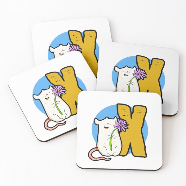 Item preview, Monogram X Cute White Mouse designed and sold by kidsmonogram2.