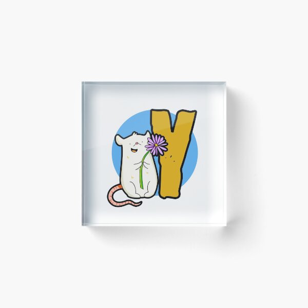 Item preview, Monogram Y Cute White Mouse designed and sold by kidsmonogram2.