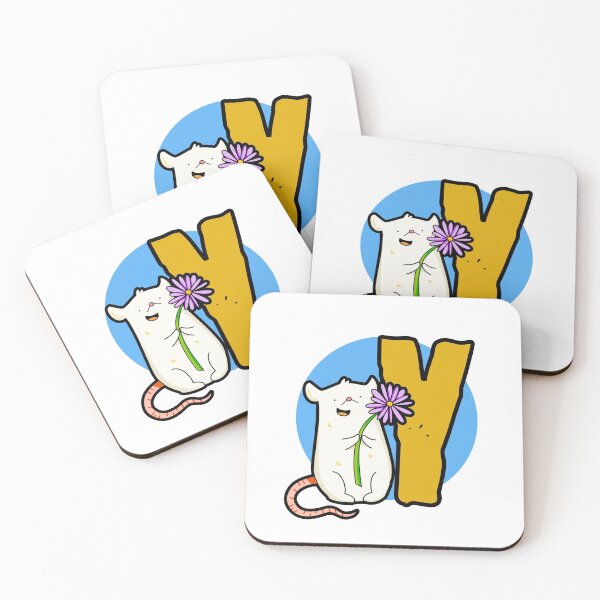Item preview, Monogram Y Cute White Mouse designed and sold by kidsmonogram2.