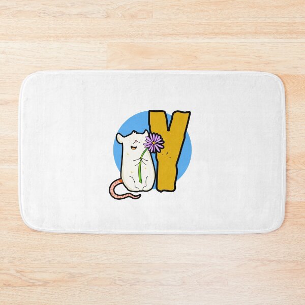 Item preview, Monogram Y Cute White Mouse designed and sold by kidsmonogram2.