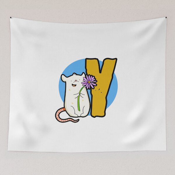 Item preview, Monogram Y Cute White Mouse designed and sold by kidsmonogram2.