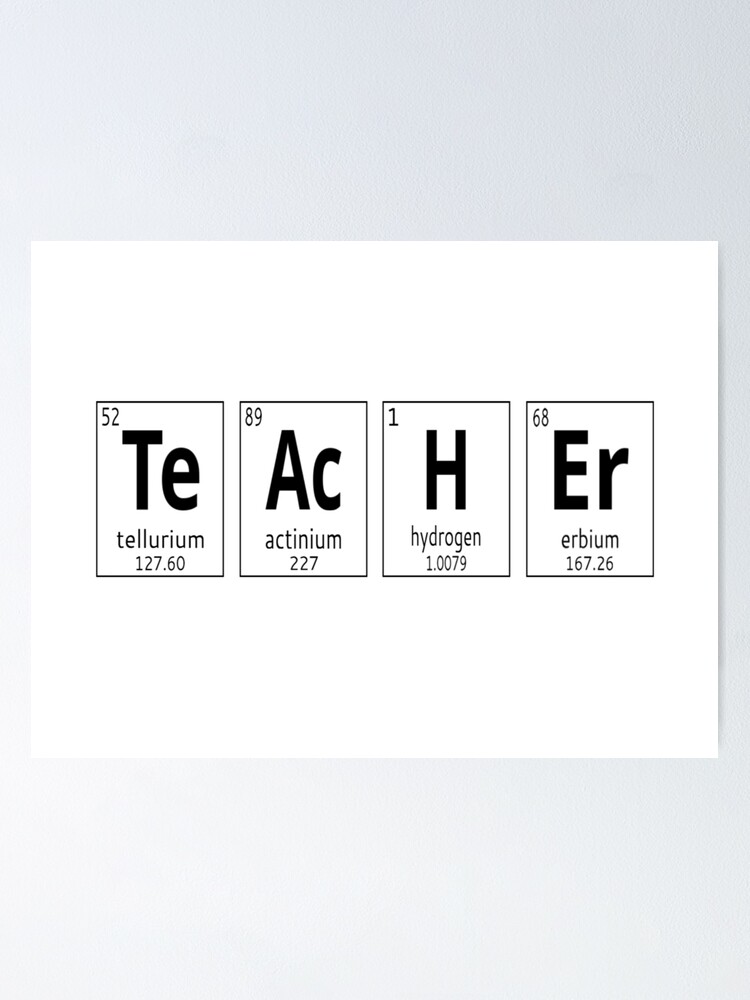 Download Teacher Periodic Table Poster By Coolfuntees Redbubble