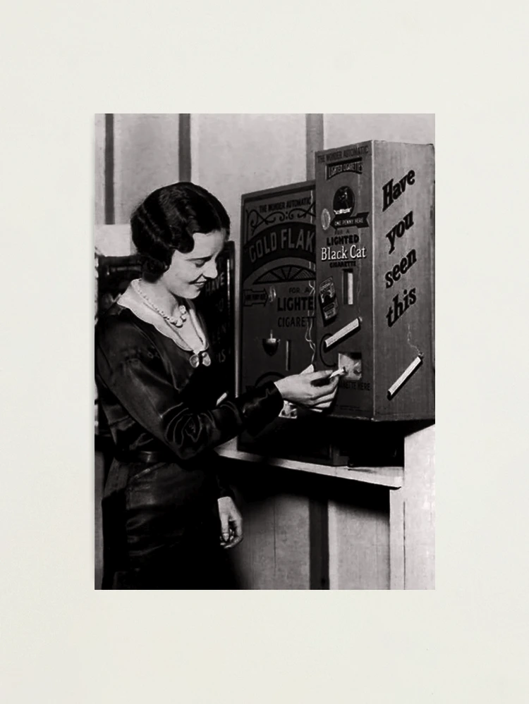 Vending Machine Dispensing Lit Cigarettes for a Penny - 1931