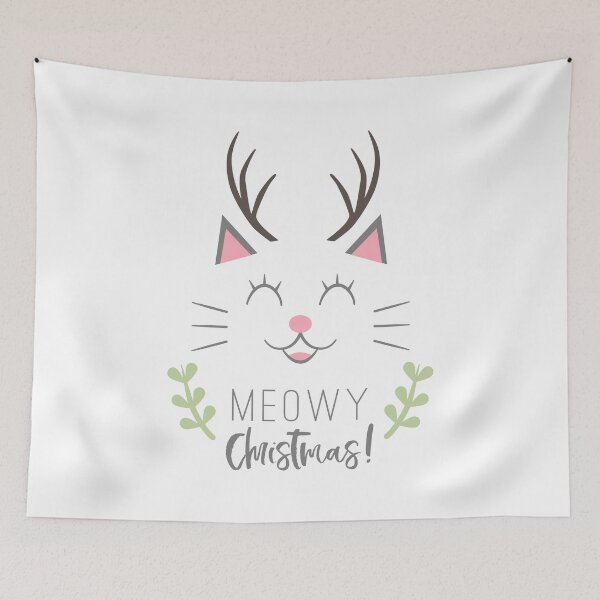 Item preview, Meowy Christmas Cat with Antlers designed and sold by namibear.