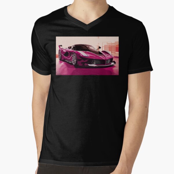 Pink Ferrari FXX K V-Neck T-Shirt