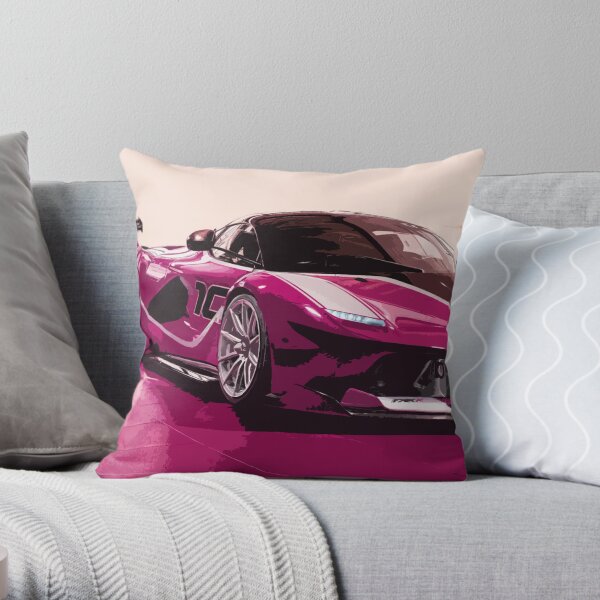 Pink Ferrari FXX K Throw Pillow