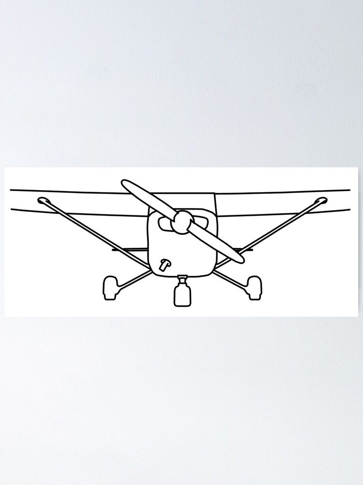 Cessna 172 light aircraft outline graphic (black)" Sale by | Redbubble
