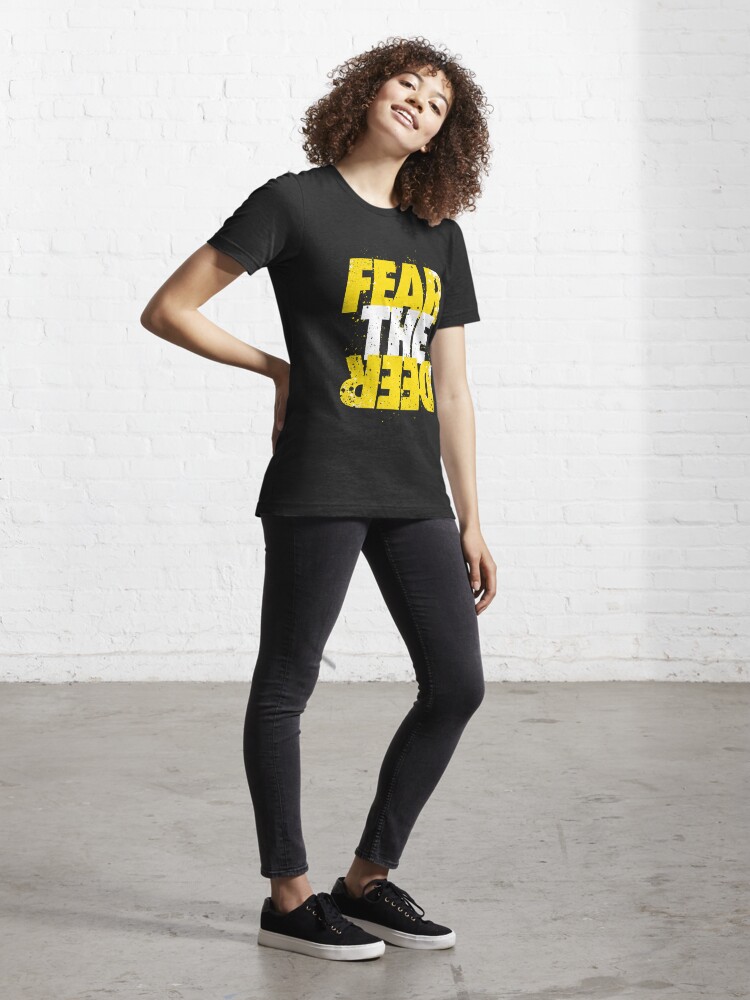 Fear the Deer - Yellow and White Text Essential T-Shirt for Sale