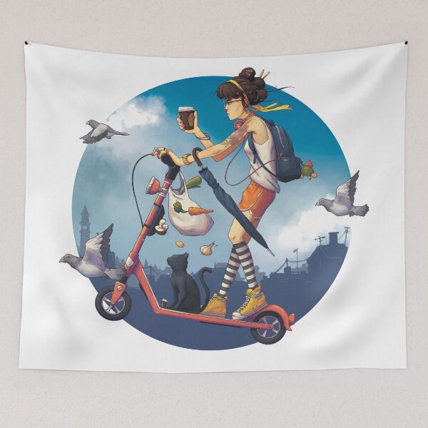 Item preview, Morning Witch on Electric Scooter designed and sold by Tobias Mattsson.