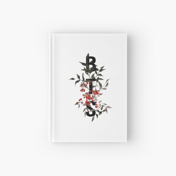 BTS Black and Red Flower Design Hardcover Journal