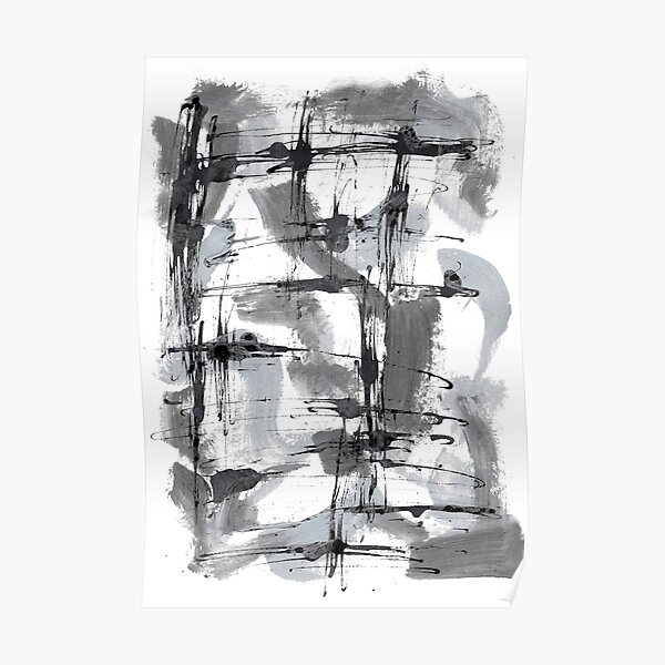 Abstrait gris et noir Poster