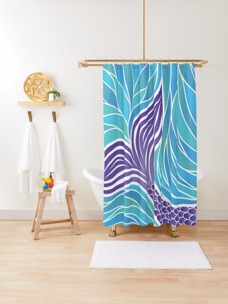 Purple Mermaid S Tail Shower Curtain By Wildbunch1 Redbubble